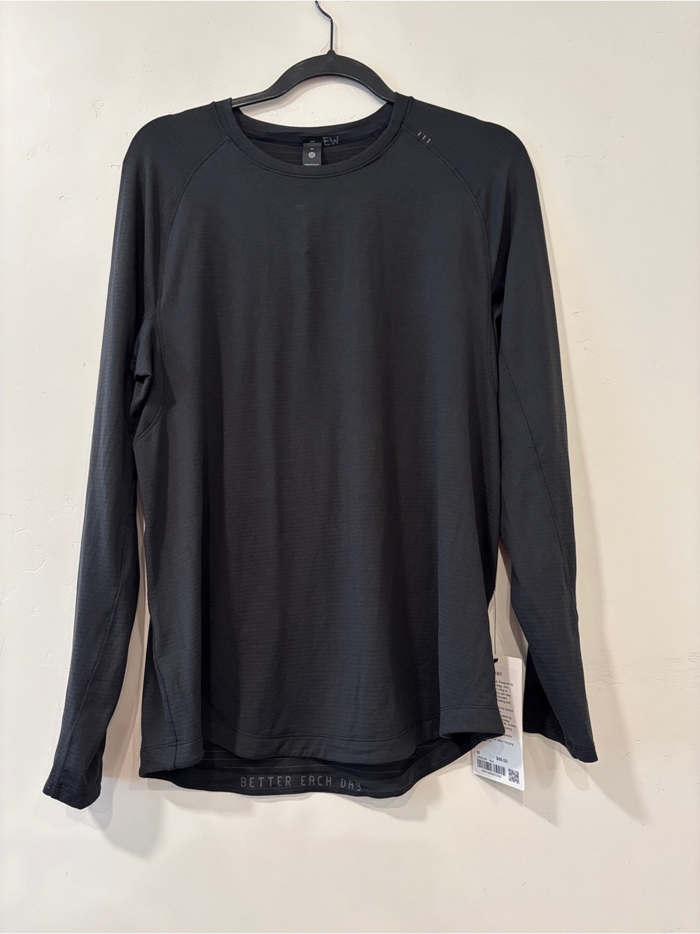New Lululemon License to Train Shirt Men’s M Black Long Sleeve Performance Golf